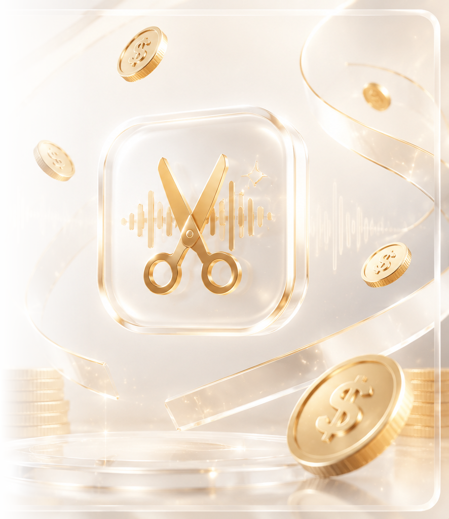 金钱剪刀 · AI 播客剪辑